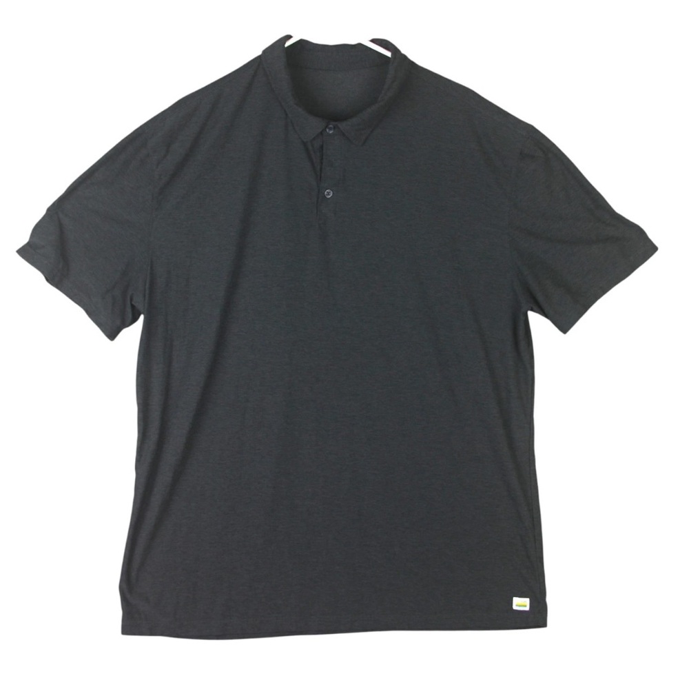 Vuori Strato Tech Polo Shirt Mens XL Gray Performance Short Sleeve Collared EUC